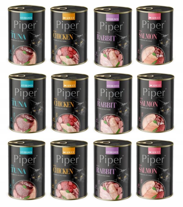 PIPER DOLINA NOTECI MOKRA KARMA PUSZKA DLA KOTA MIX SMAKÓW 12x 400G