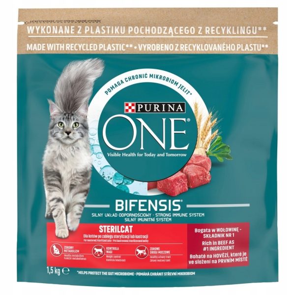 PURINA ONE STERILCAT SUCHA KARMA Z WOŁOWINĄ 1,5kg