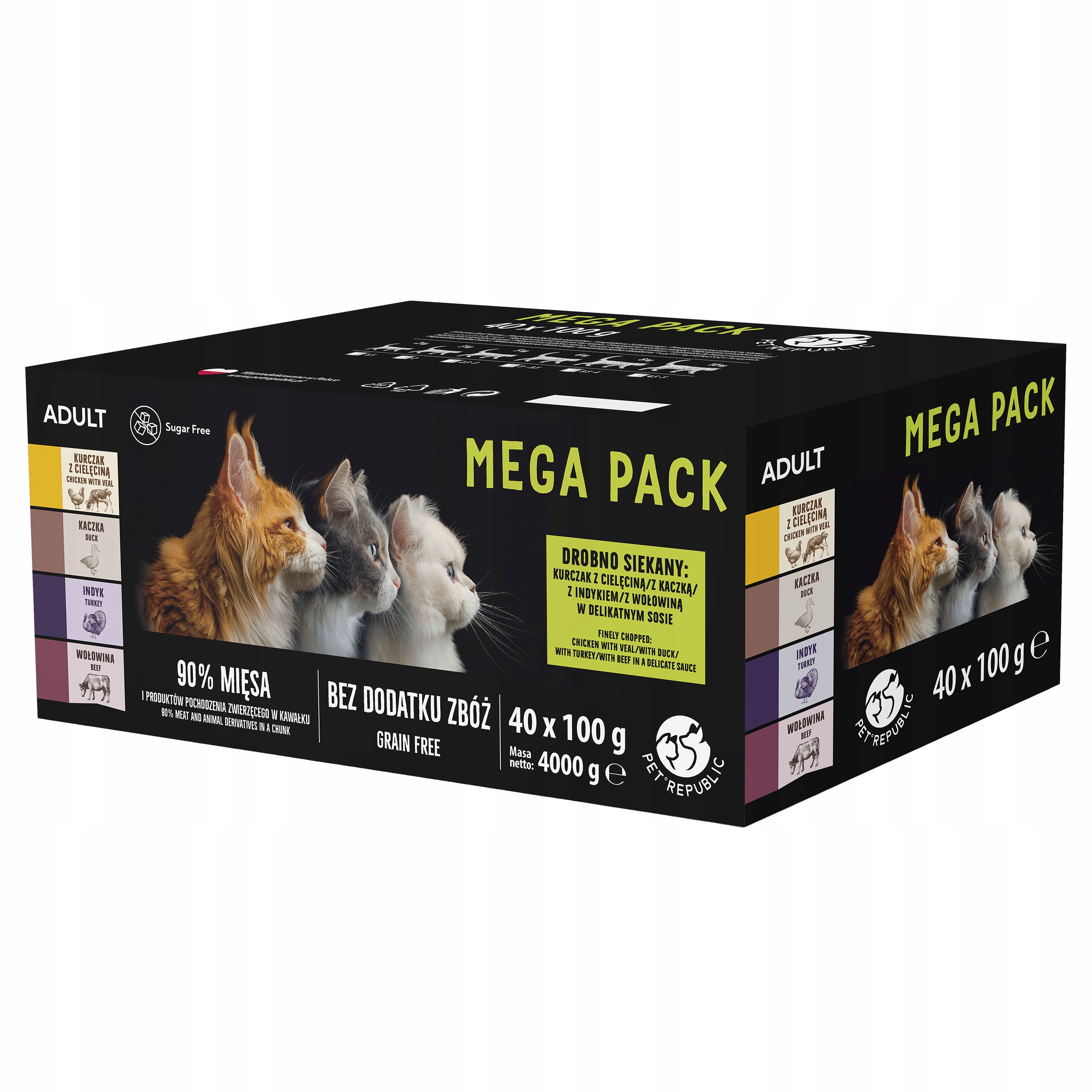PET REPUBLIC Saszetka karma mokra dla kota mix smaków 40 x 100g