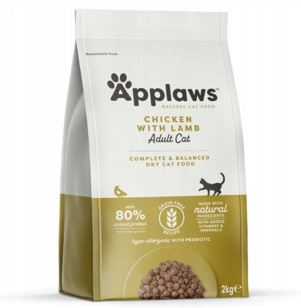 APPLAWS Cat sucha karma bezzbożowa z kurczakiem i jagnięciną dla kota 2kg