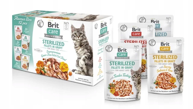 BRIT Care Cat Adult Multipack - Mokra karma dla kotów z rokitnikiem 12x 85g