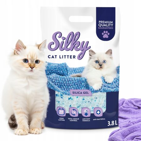Żwirek silikonowy dla kota bezpyłowy SILKY 8X3,8l żwirek do kuwety