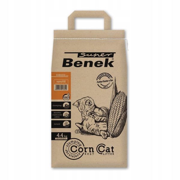 ŻWIREK DLA KOTA KUKURYDZIANY ZBRYLAJĄCY NATURALNY SUPER BENEK CORN CAT 7L
