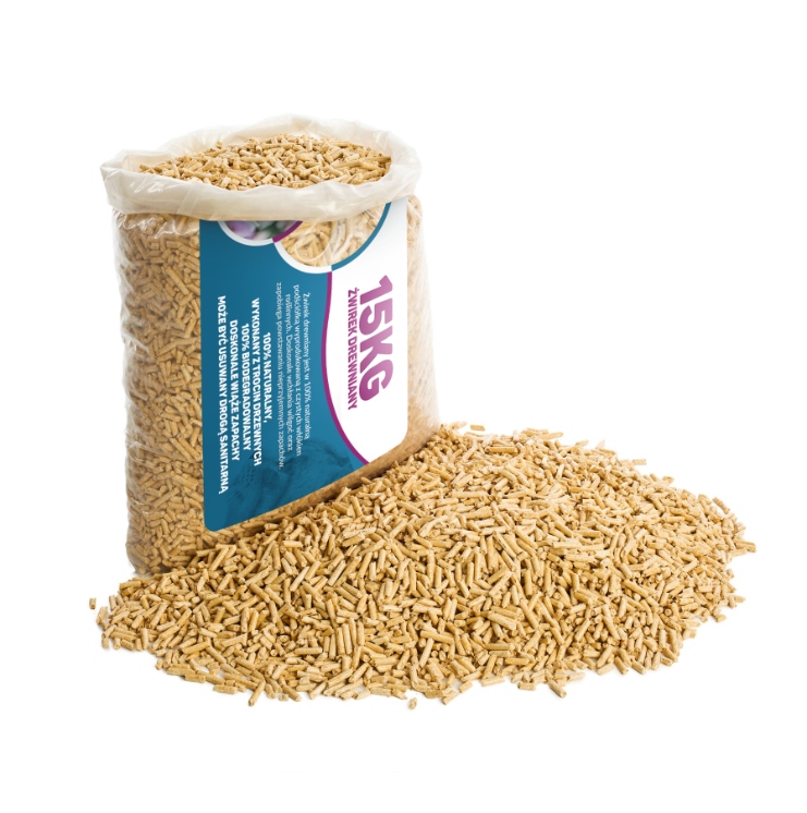 Żwirek drewniany dla Kota 15kg Pellet