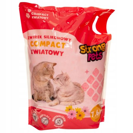 STRONG PETS ŻWIREK SILIKONOWY DLA KOTA COMPACT KWIATOWY 7,6L