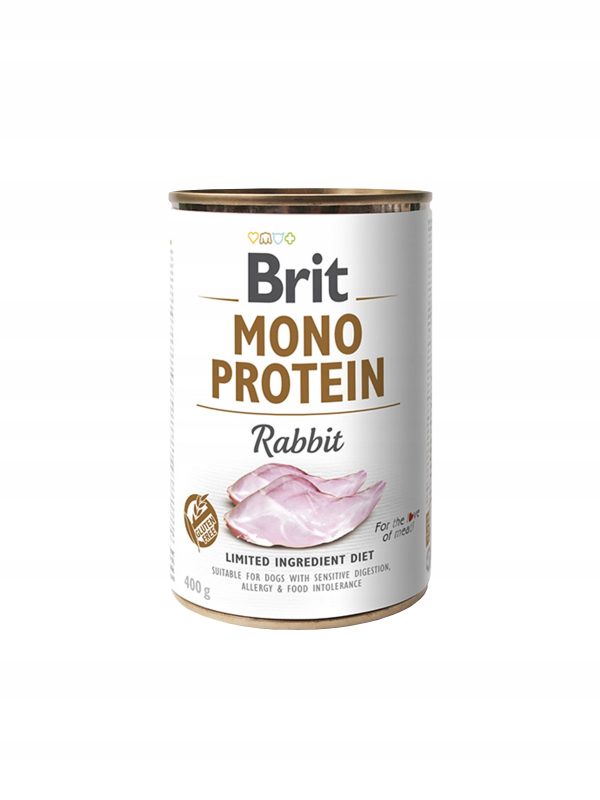 BRIT MONO PROTEIN RABBIT PUSZKA DLA PSA Z KRÓLIKIEM 400G