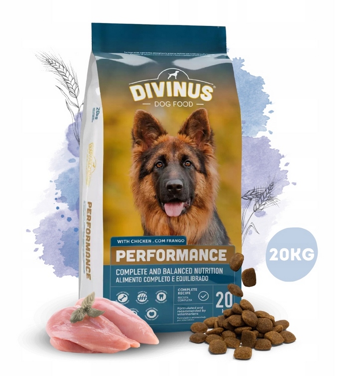 DIVINUS Performance karma sucha dla psa owczarek labrador witaminy 20 kg